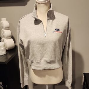 Ford Performance Gray Quarter-Zip Sweatshirt Size M PTP 22IN Length 17 1/2 In